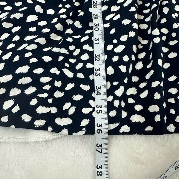 Kirundo Size L Floral Embroidered Ruffle Sleeve Knee Length Dress Navy White Dot - Picture 8 of 9